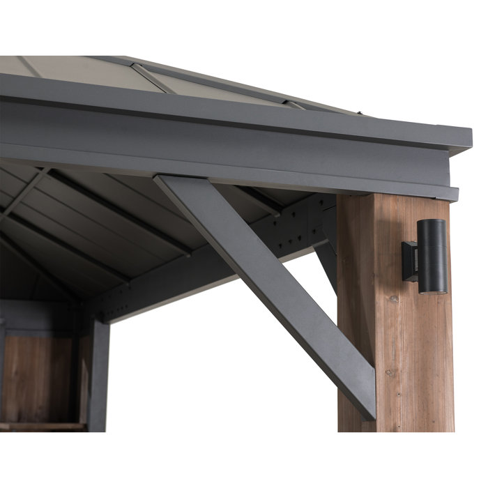 Sunjoy SummerCove Elmgrove 12 ft. x 14 ft. Solar Powered Hardtop Gazebo